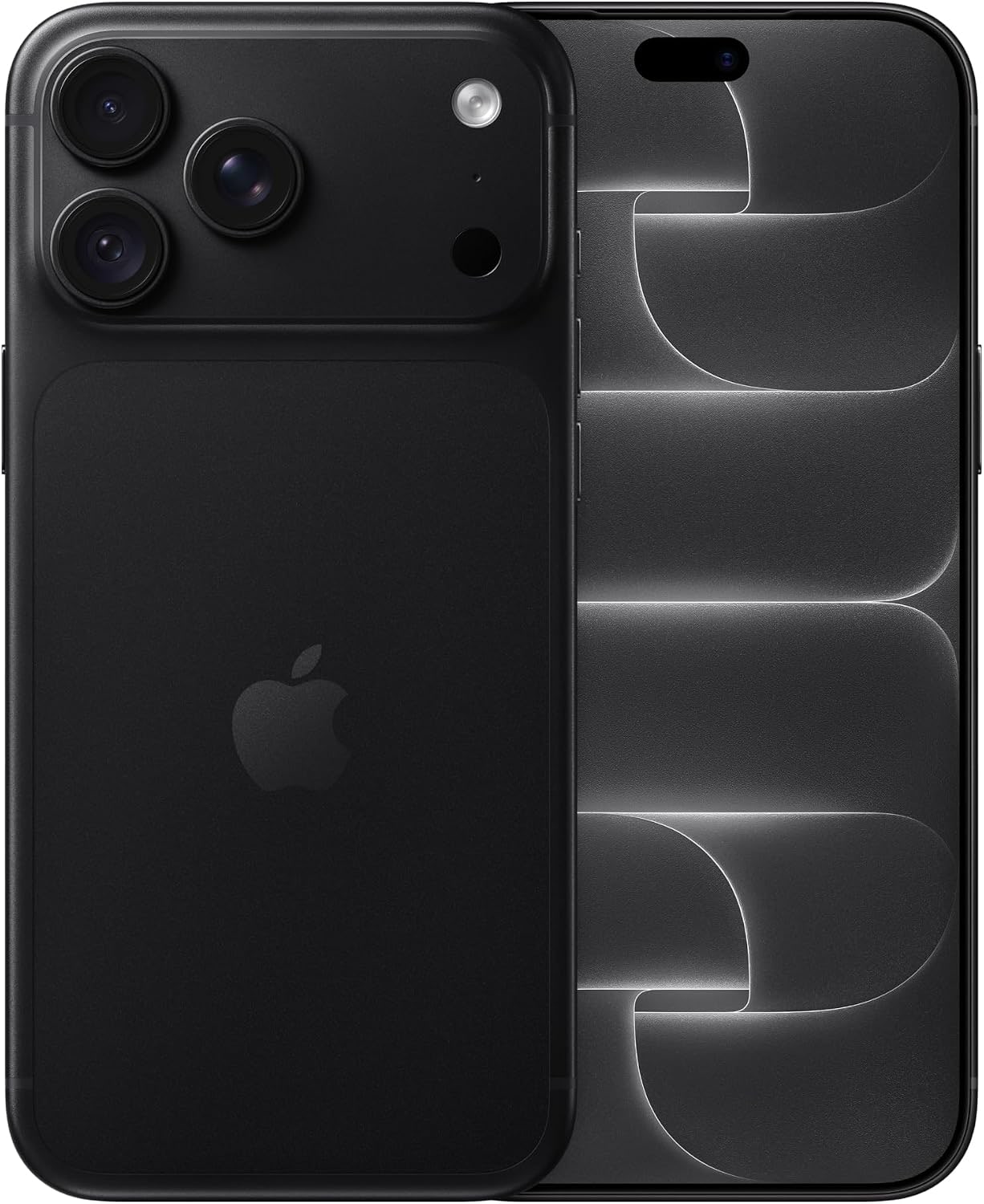 iPhone 18 Pro Max en finition Noir, vu de face et de dos