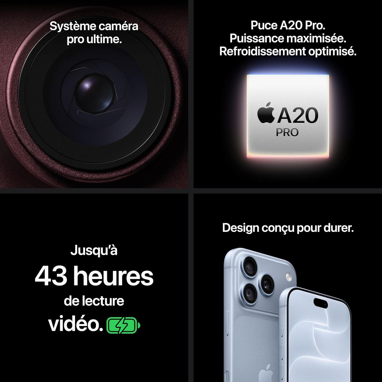 Synthèse des atouts de l'iPhone 18 Pro Max : caméra, puce A20 Pro, autonomie et design